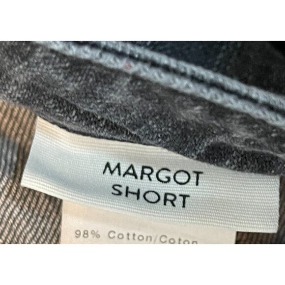 Paige Women Margot Silver City Destructed High Rise Black Denim Cut Off Short 31 - Picture 5 of 10